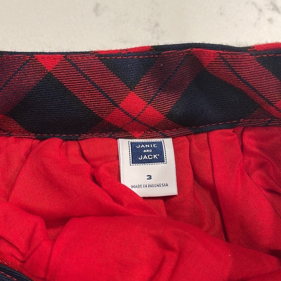 Janie and Jack Red and Navy Plaid Skirt Size 3 NWOT - Picture 3 of 3